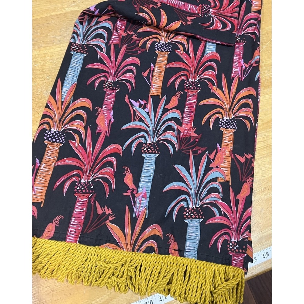 Opalhouse Jungalow Palm On Blake Street Shower Curtain  72x72 Black Multi Fringe